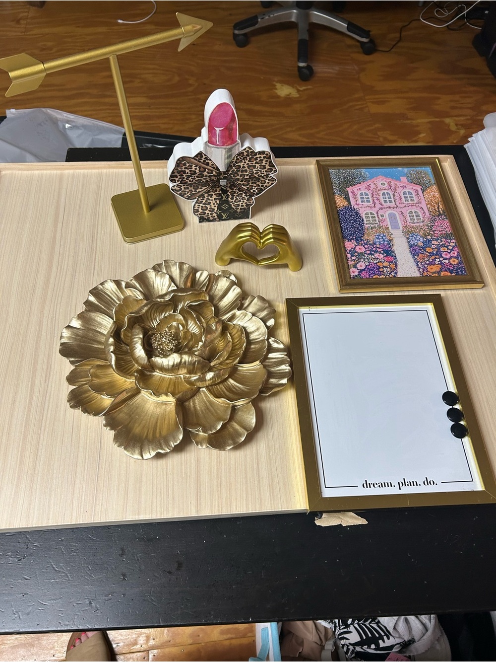Gold Metal Flower Wall Decor - Large Sculptural Bloom